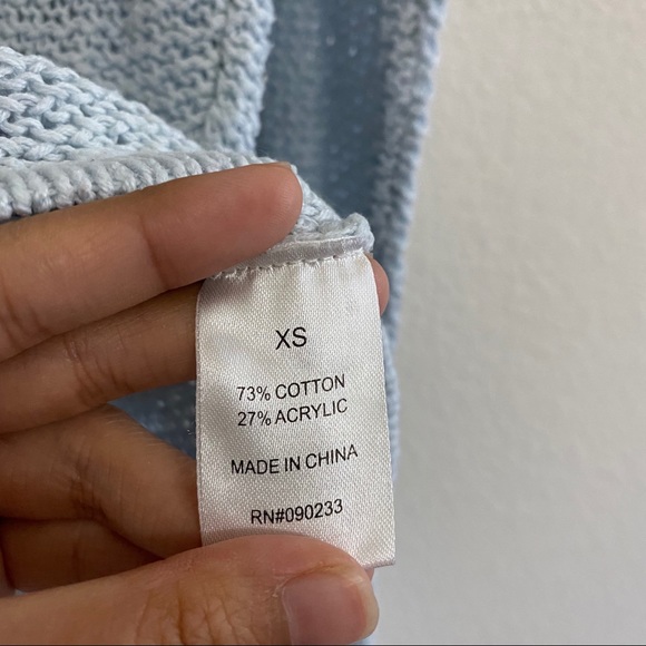 LA Hearts Blue Knit Tie Up Sweater - Picture 5 of 7